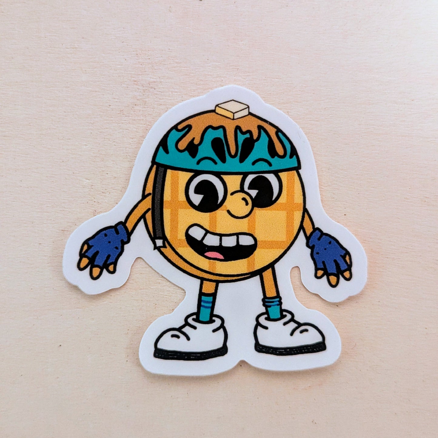 Waffle Biker Sticker
