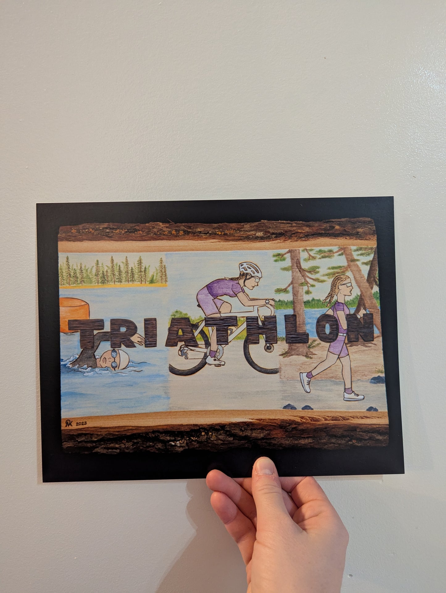 Triathlon Scene Print