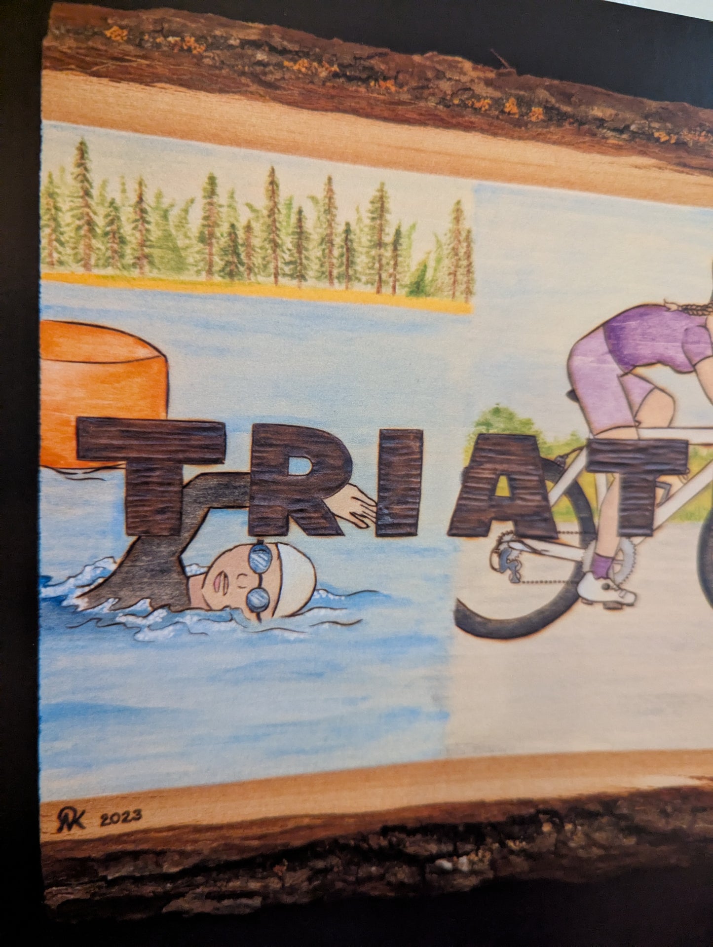 Triathlon Scene Print