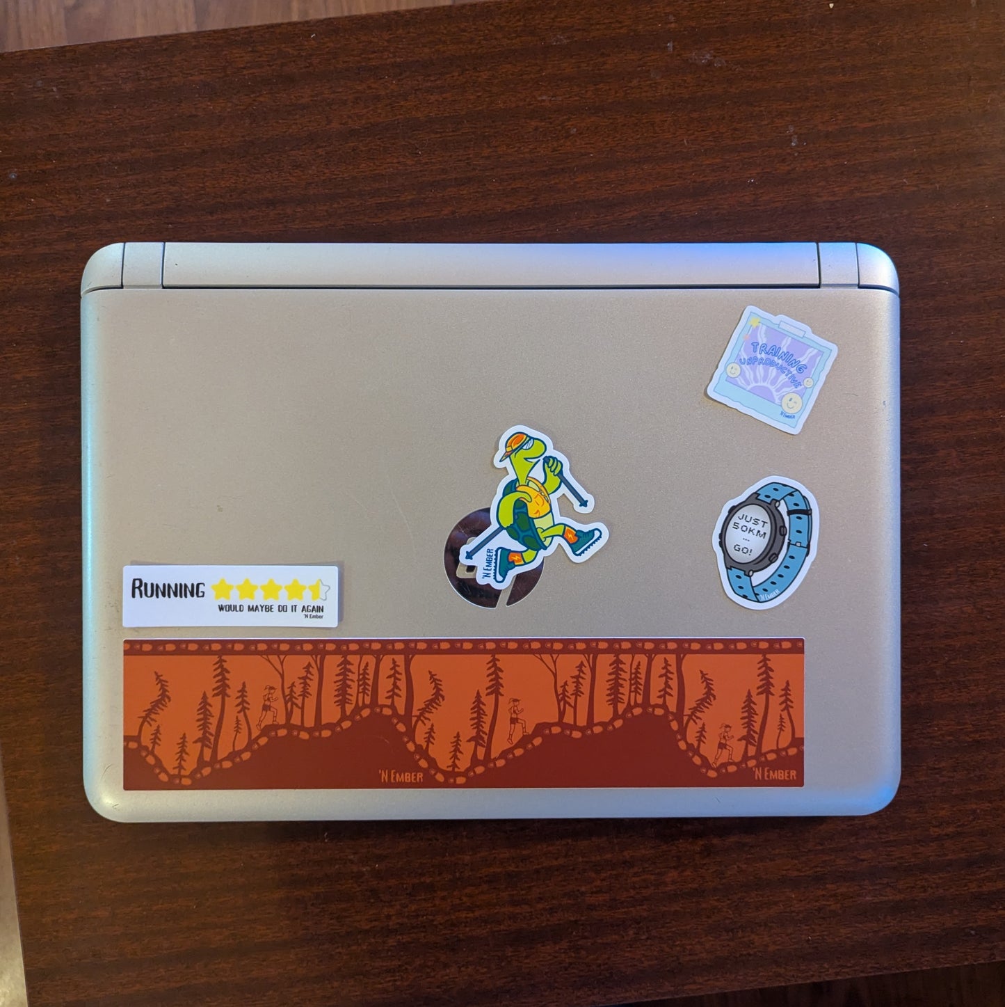 Monochrome Trail Running Wrap Sticker